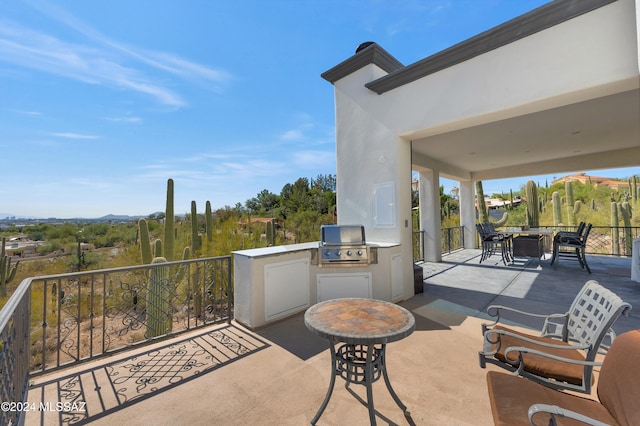 view of patio / terrace with grilling area and exterior kitchen