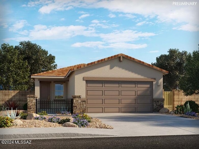 view of front of house featuring a garage