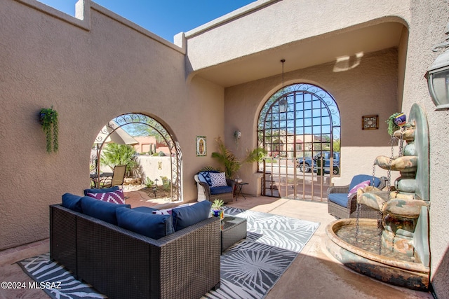 view of patio / terrace with an outdoor hangout area