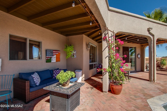 view of patio featuring an outdoor living space