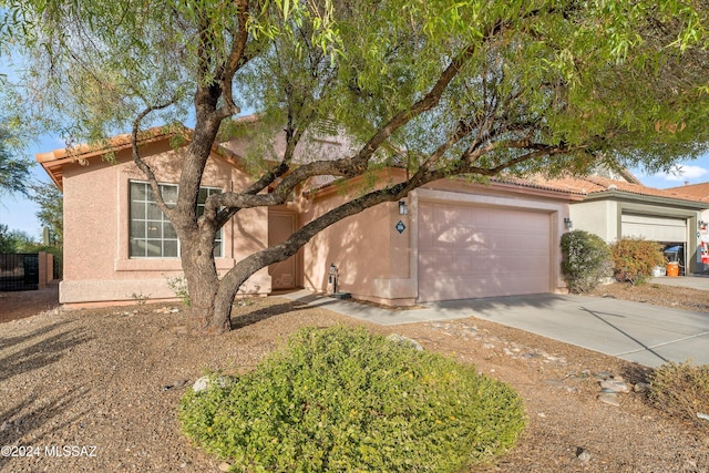 view of front of home with a garage