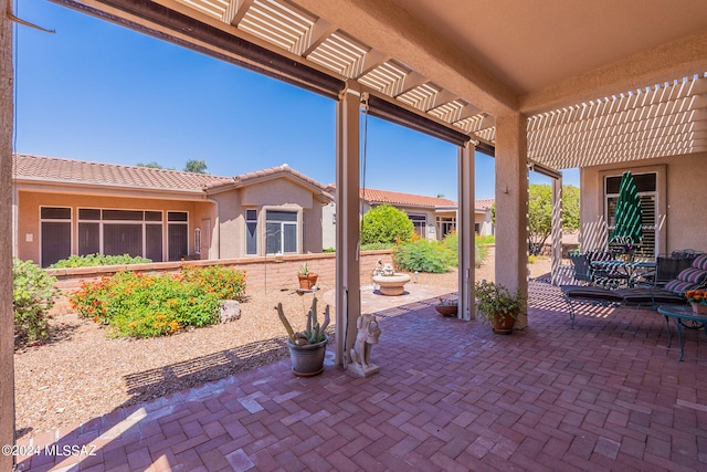 view of patio with a pergola