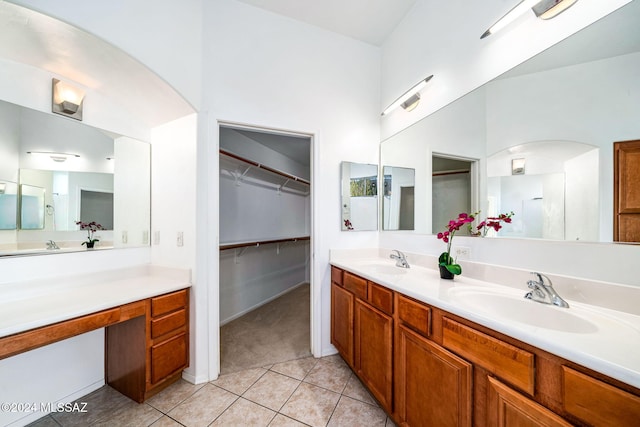 bathroom featuring vanity and tile patterned flooring