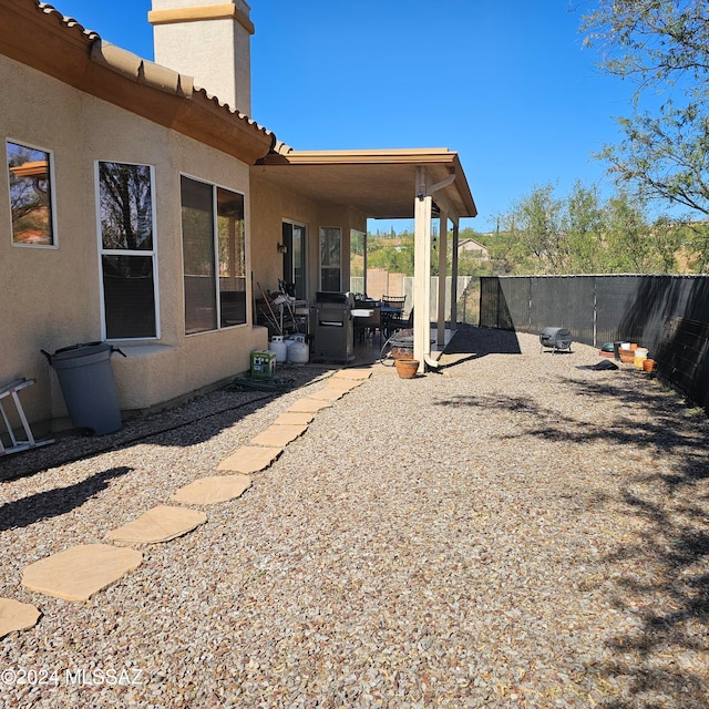 view of yard featuring a patio