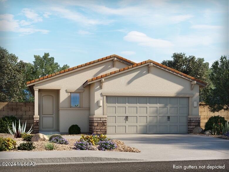 view of front facade featuring a garage