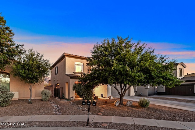 view of front of home featuring a garage