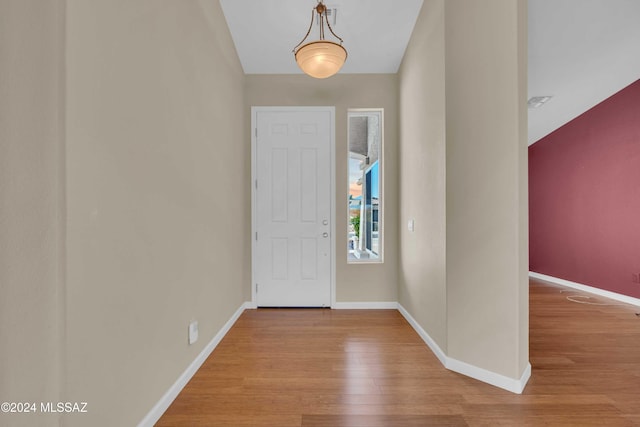 foyer with light hardwood / wood-style flooring