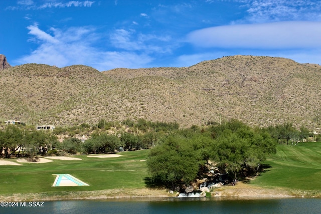 mountain view with a water view