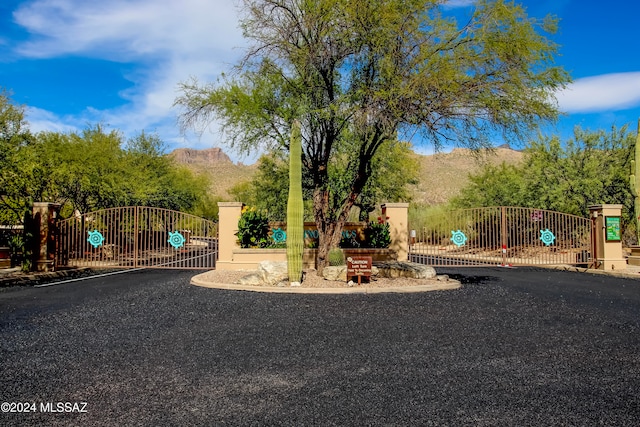 view of yard with a mountain view