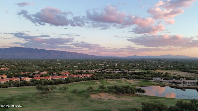 mountain view with a water view