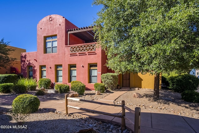 view of pueblo revival-style home