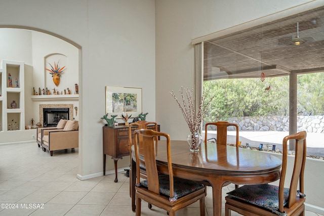 view of tiled dining space