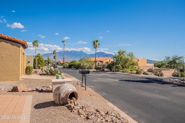 view of road with a mountain view