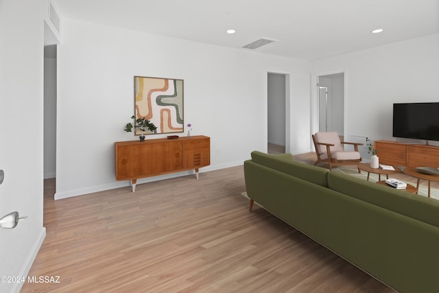 living room featuring light hardwood / wood-style floors