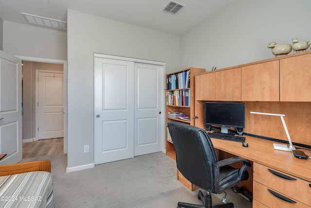 view of carpeted office