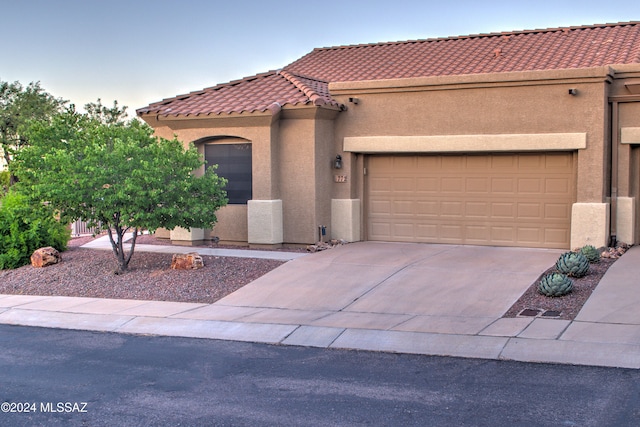 view of front of house with a garage