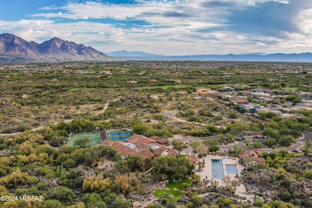 aerial view featuring a mountain view