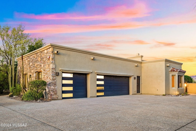 view of front of house with a garage