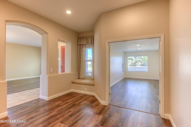 entryway featuring dark hardwood / wood-style flooring