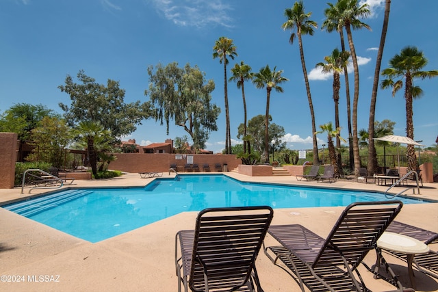 view of pool with a patio area