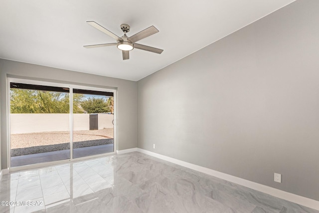 unfurnished room featuring ceiling fan