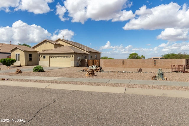 view of front of house with a garage