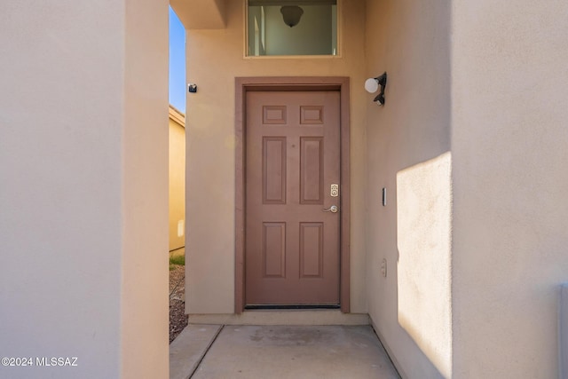 view of doorway to property