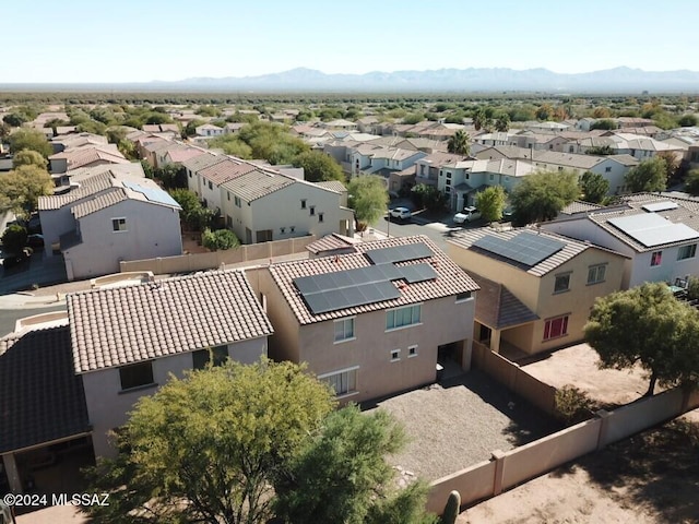 aerial view with a mountain view