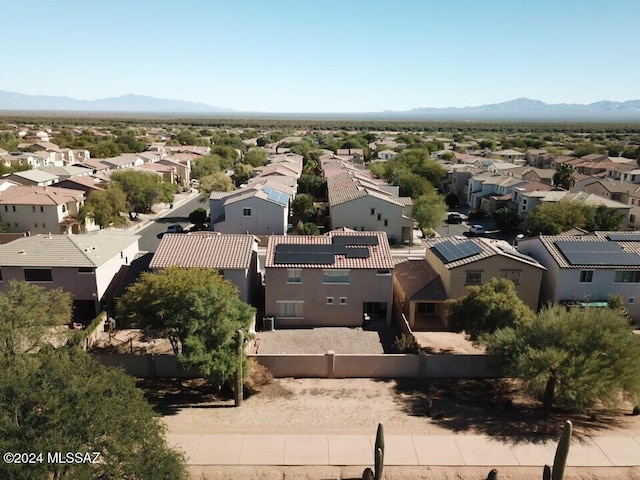 drone / aerial view with a mountain view