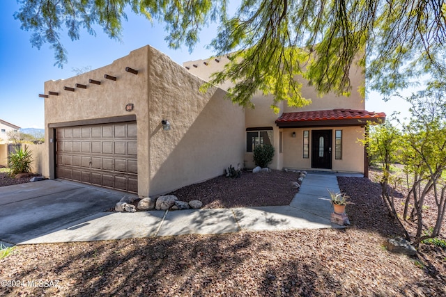 view of front facade with a garage