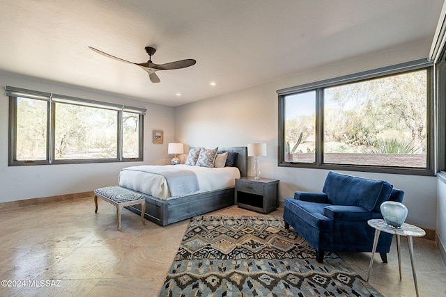 bedroom with ceiling fan