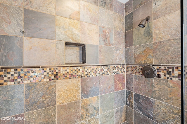 interior details with tiled shower