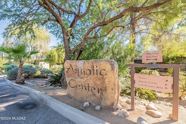 view of community sign