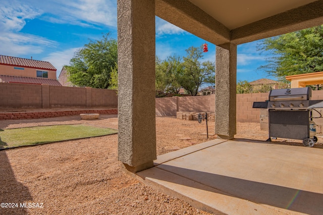 view of patio with grilling area