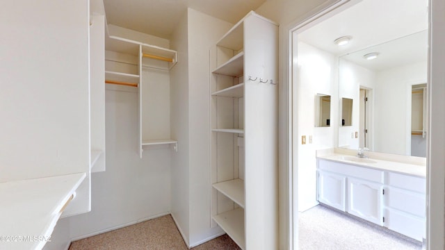 spacious closet featuring a sink