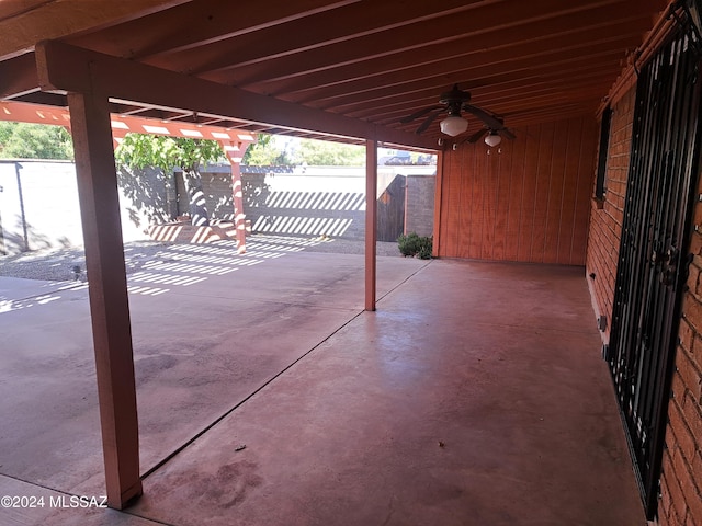 view of patio with ceiling fan