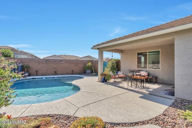 view of pool featuring a patio area