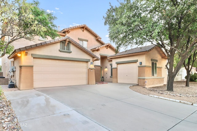 view of front of property featuring a garage