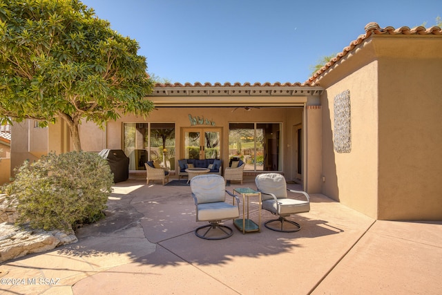 view of patio / terrace featuring an outdoor living space