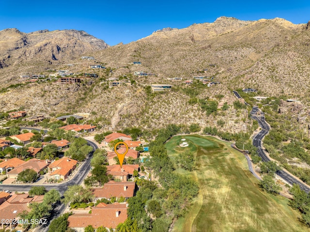 aerial view with a mountain view