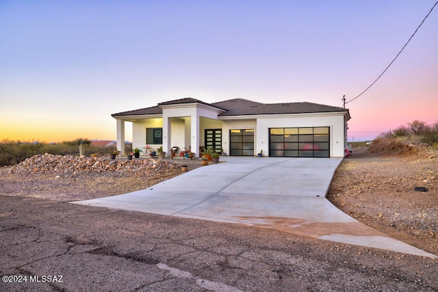 view of front of house with a garage