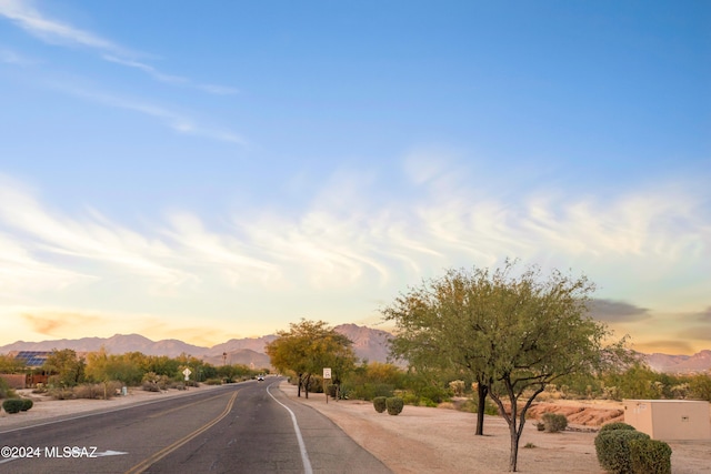 view of road with a mountain view