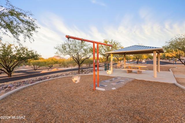 view of playground featuring a gazebo