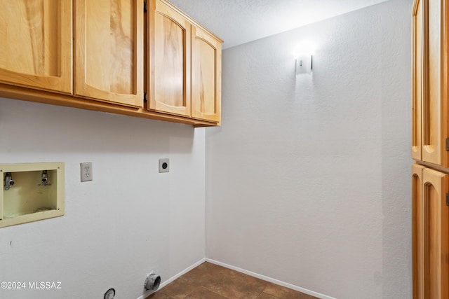 laundry room with washer hookup, cabinets, and electric dryer hookup