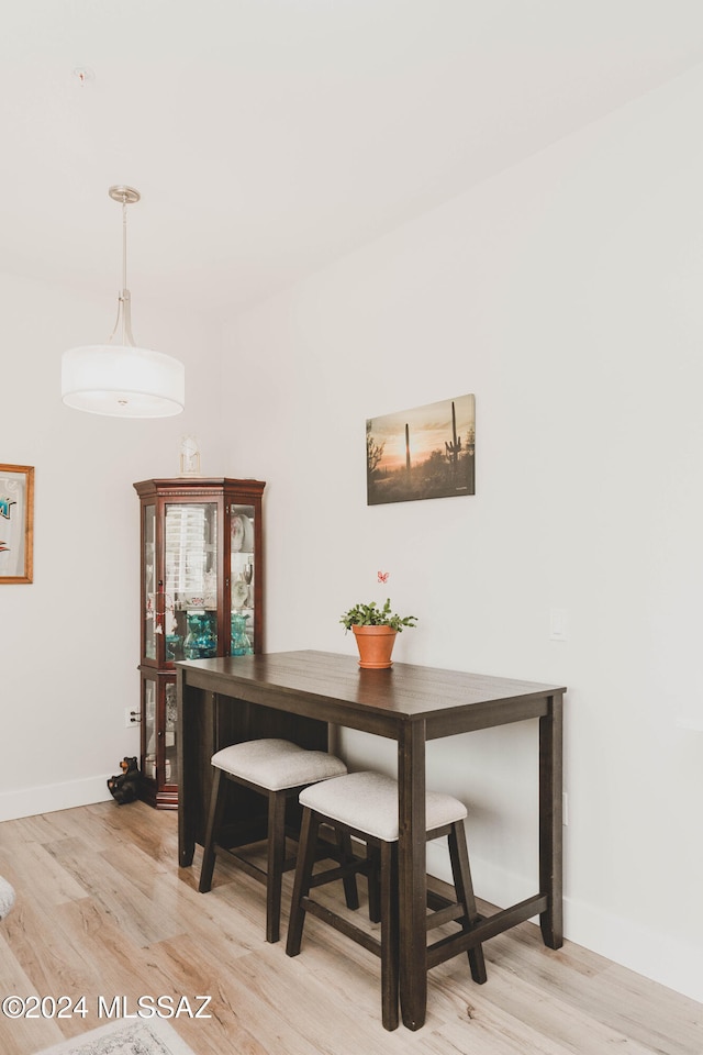 dining room with light hardwood / wood-style flooring