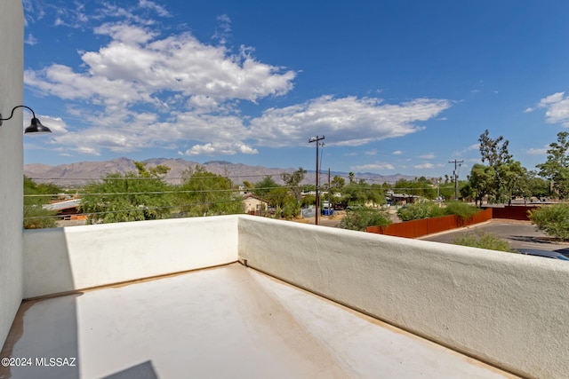 balcony with a mountain view