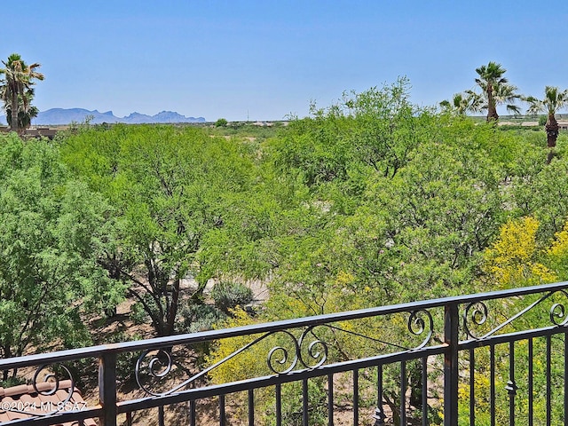 balcony with a mountain view