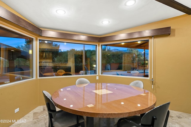 4750 N Calle Desecada, Tucson, AZ 85718 - dining room with stone finish floors and recessed lighting