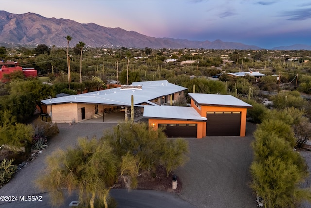 4750 N Calle Desecada, Tucson, AZ 85718 - view of front of home with a mountain view and dirt driveway