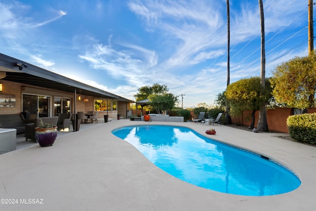 view of pool featuring outdoor lounge area and a patio area